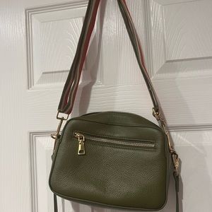 PomPom of London cross body with adjustable straps- olive green